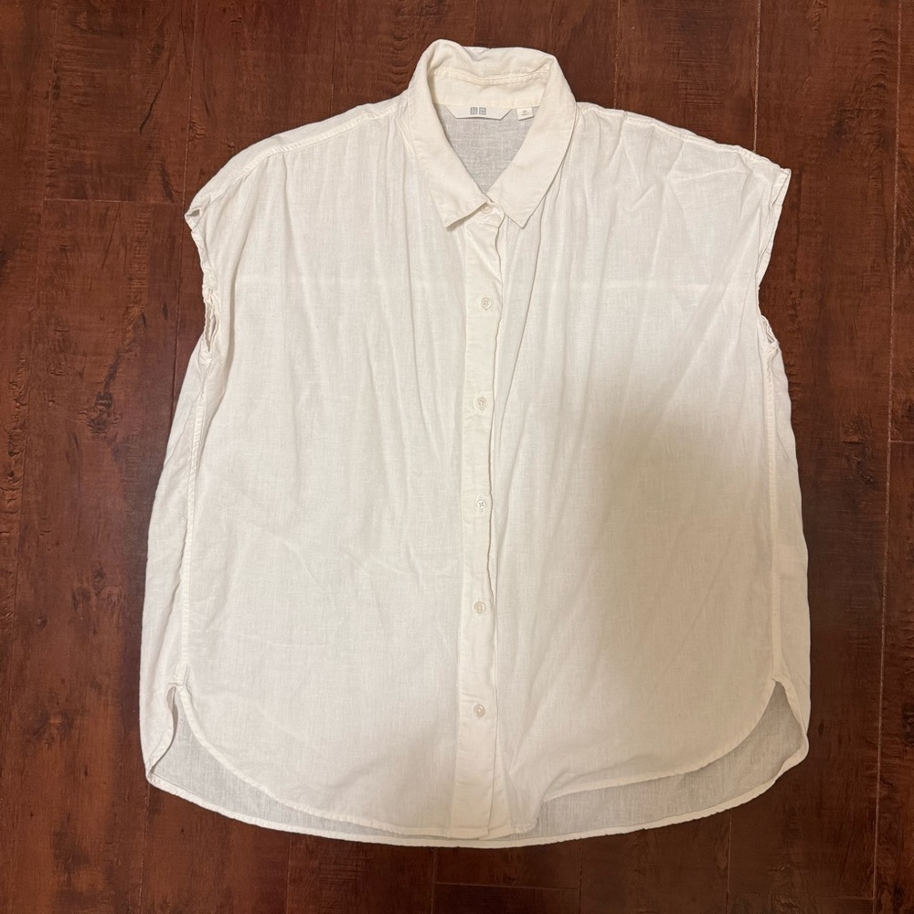 Uniqlo Rayon Blouse, White, XS
